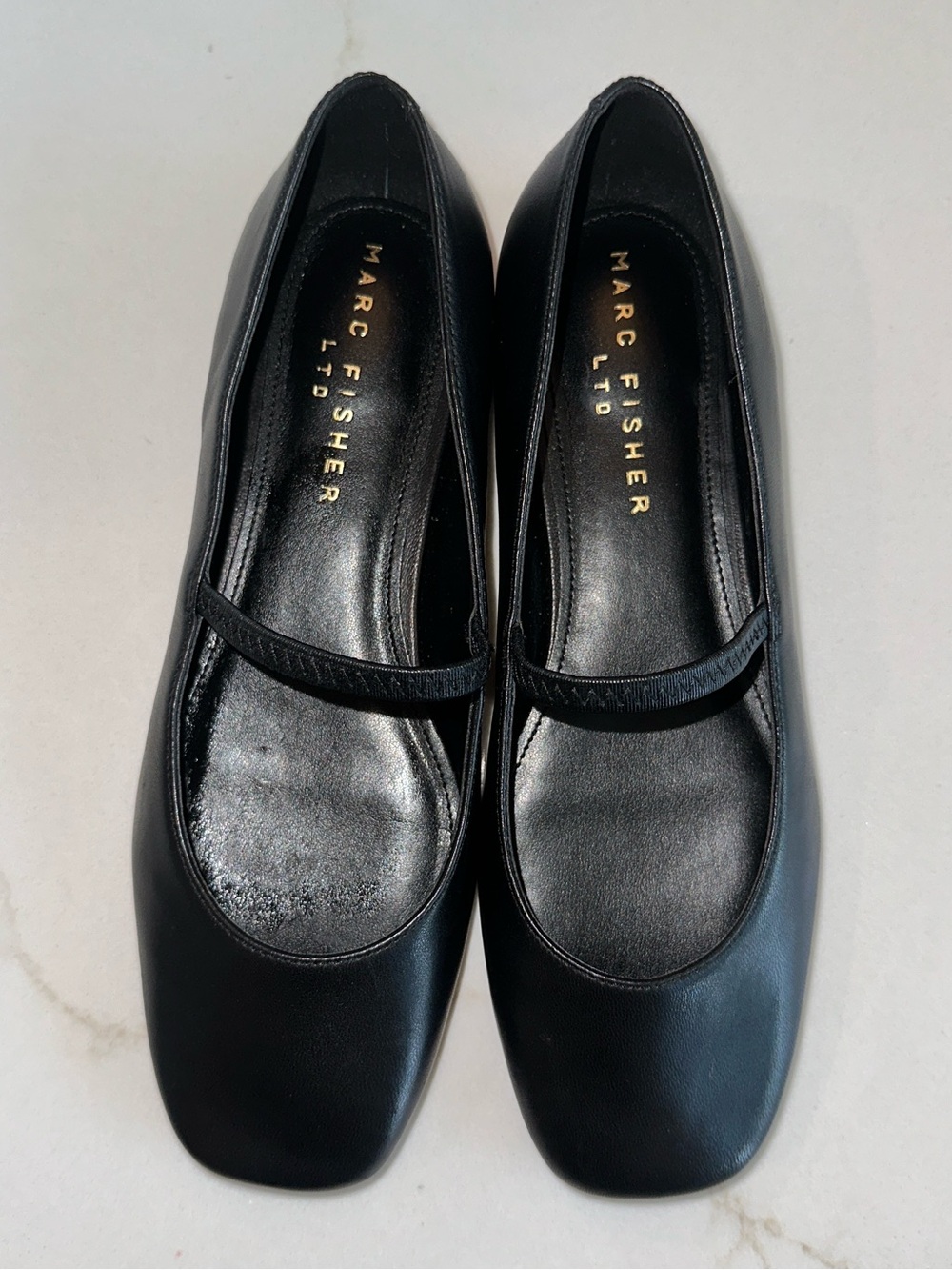 MARC FISHER LTD Urella Leather Mary Jane Flat Black - Picture 12 of 15